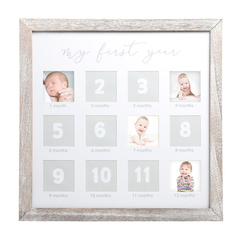 Rustic First Year Square Photo Frame